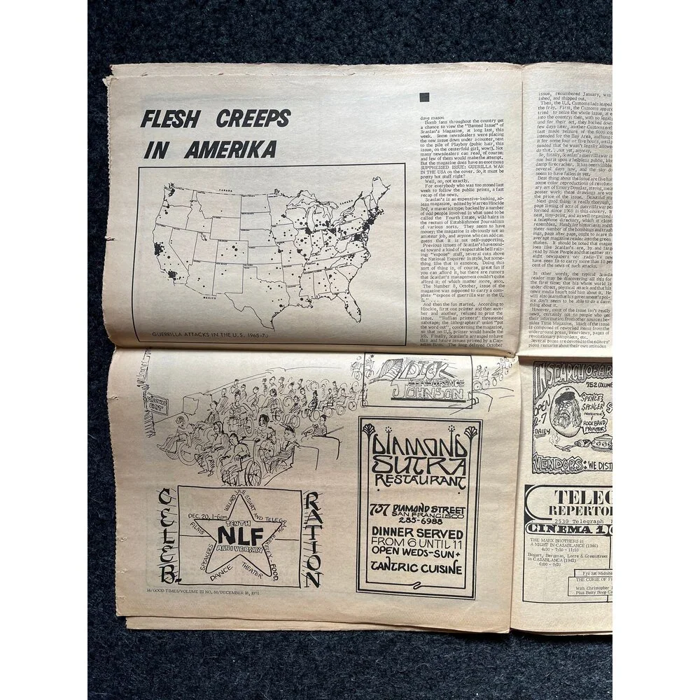 1970s Mushroom Art, High Times Underground Newspaper, Black Panther Party, Vint